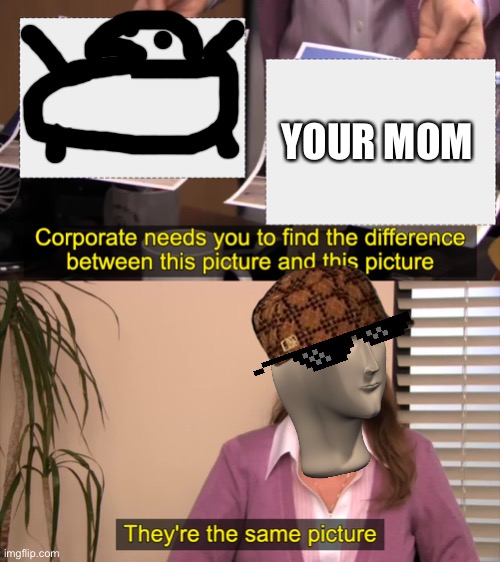 There the same picture | YOUR MOM | image tagged in there the same picture | made w/ Imgflip meme maker