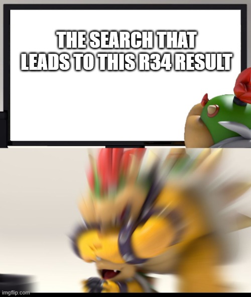 Bowser and Bowser Jr. NSFW | THE SEARCH THAT LEADS TO THIS R34 RESULT | image tagged in bowser and bowser jr nsfw | made w/ Imgflip meme maker