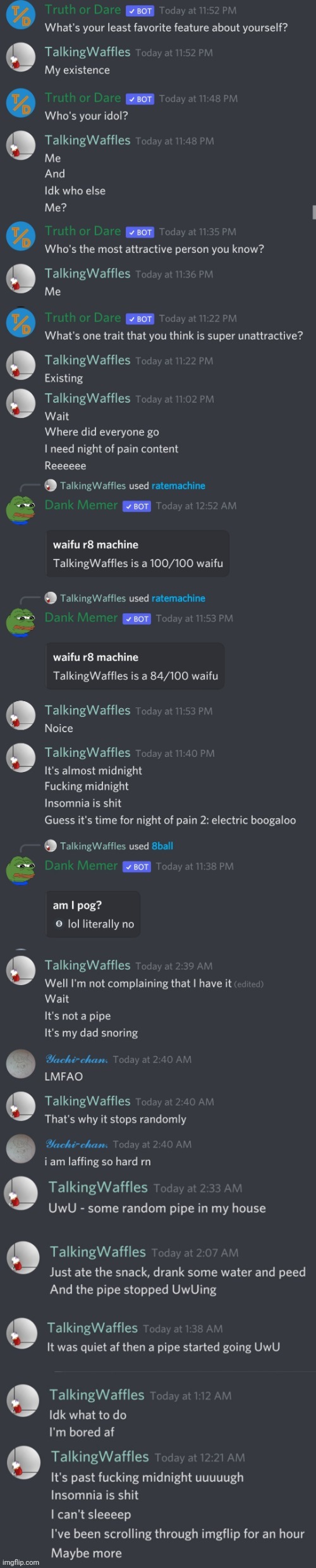 All night of pain post, again bc I posted the original 10 hours ago | made w/ Imgflip meme maker