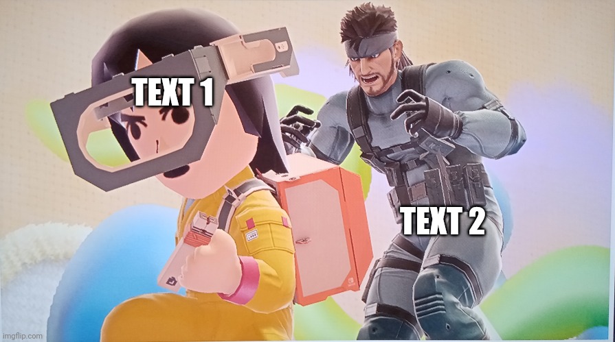 Snake creeps up on Mii | TEXT 2; TEXT 1 | image tagged in snake creeps up on mii | made w/ Imgflip meme maker
