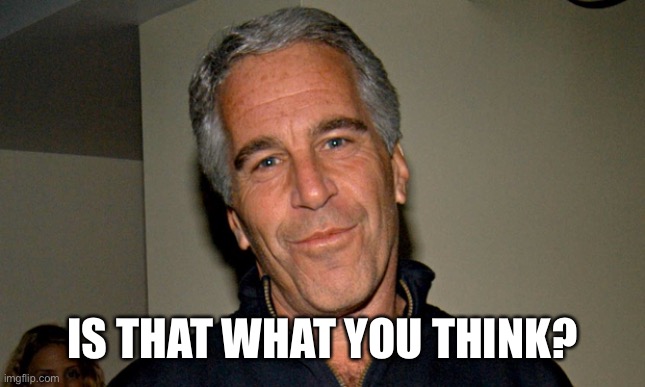 Jeffrey Epstein | IS THAT WHAT YOU THINK? | image tagged in jeffrey epstein | made w/ Imgflip meme maker
