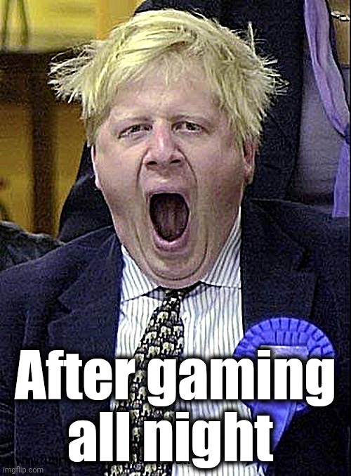 Yawn | After gaming all night | image tagged in yawn | made w/ Imgflip meme maker