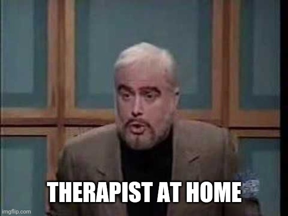 snl jeopardy sean connery | THERAPIST AT HOME | image tagged in snl jeopardy sean connery | made w/ Imgflip meme maker