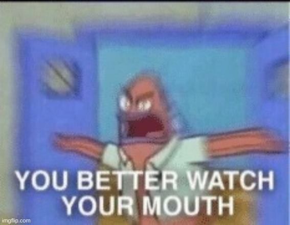 YOU BETTER WATCH YOUR MOUTH single panel | image tagged in you better watch your mouth single panel | made w/ Imgflip meme maker