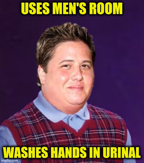 USES MEN'S ROOM WASHES HANDS IN URINAL | made w/ Imgflip meme maker