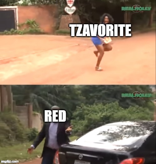 Dumb Pink Corruption Meme Noone Will Get | TZAVORITE; RED | image tagged in why are you running,pink corruption | made w/ Imgflip meme maker