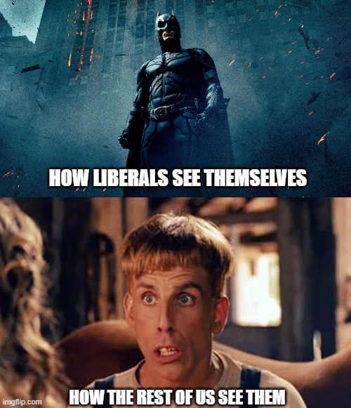 Social Justice Warriors are HEROES (Just ask them) | HOW LIBERALS SEE THEMSELVES; HOW THE REST OF US SEE THEM | image tagged in batman hero,simple jack,liberals,dimwits,democrats,woke | made w/ Imgflip meme maker
