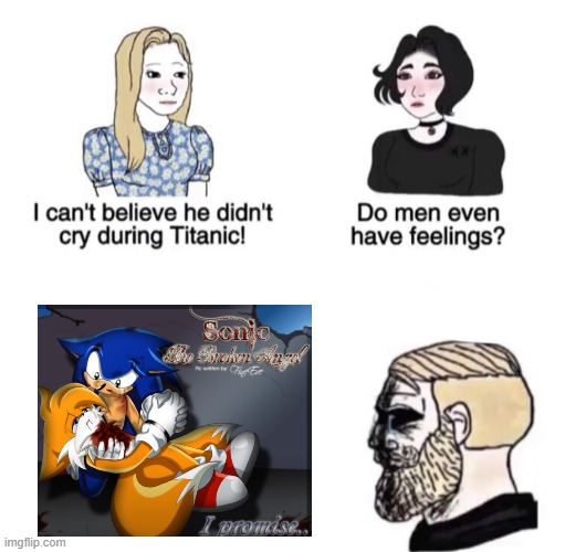 tail | image tagged in chad crying,sonic the hedgehog | made w/ Imgflip meme maker