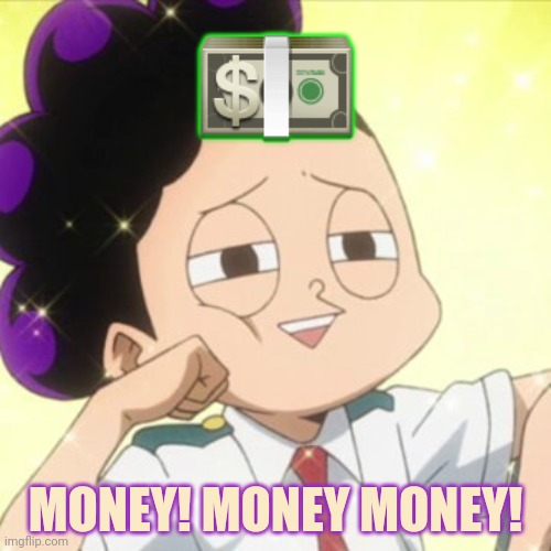 awkward Mineta | ? MONEY! MONEY MONEY! | image tagged in awkward mineta | made w/ Imgflip meme maker