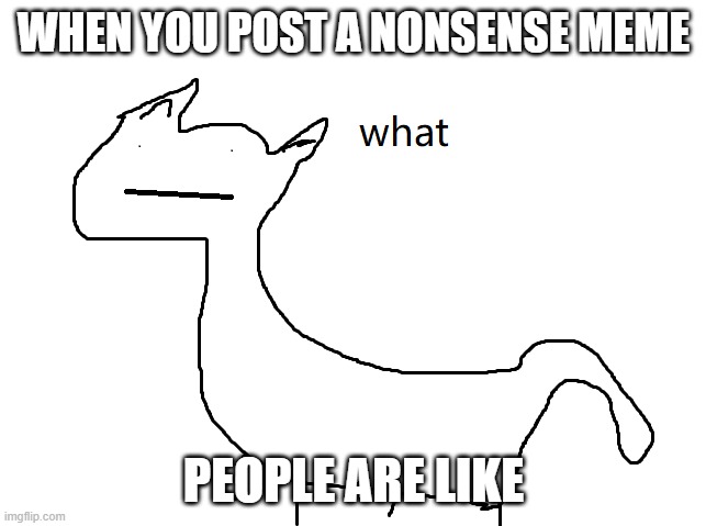 meme 1 | WHEN YOU POST A NONSENSE MEME; PEOPLE ARE LIKE | made w/ Imgflip meme maker