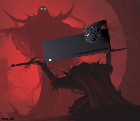 Man giving sword to larger man | image tagged in man giving sword to larger man | made w/ Imgflip meme maker