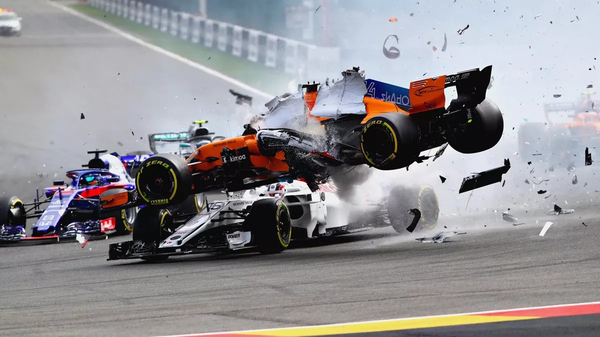 Alonso, Leclerc crash Blank Meme Template