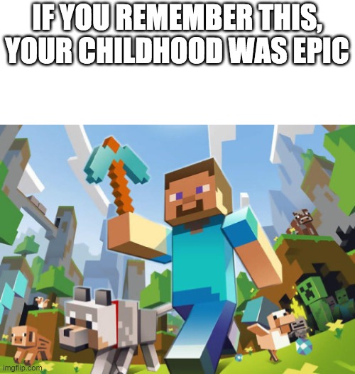 Minecraft  | IF YOU REMEMBER THIS, YOUR CHILDHOOD WAS EPIC | image tagged in minecraft | made w/ Imgflip meme maker