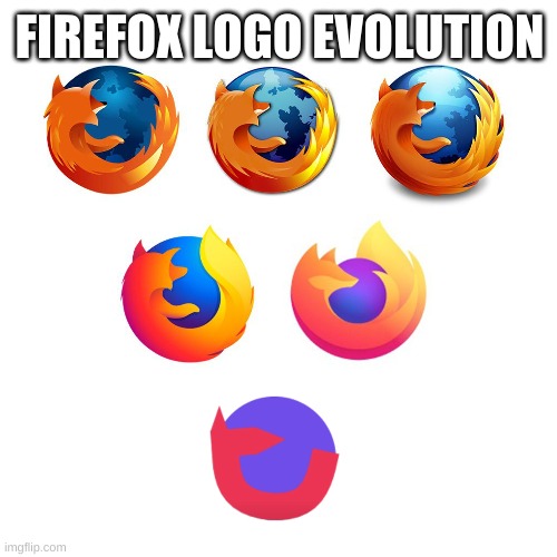 Firefox Evolution | FIREFOX LOGO EVOLUTION | image tagged in oversimplified,firefox | made w/ Imgflip meme maker