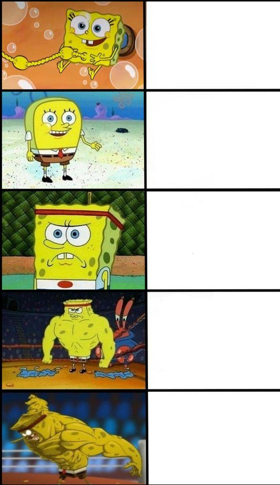 Big Buff Spongebob Blank Meme Template