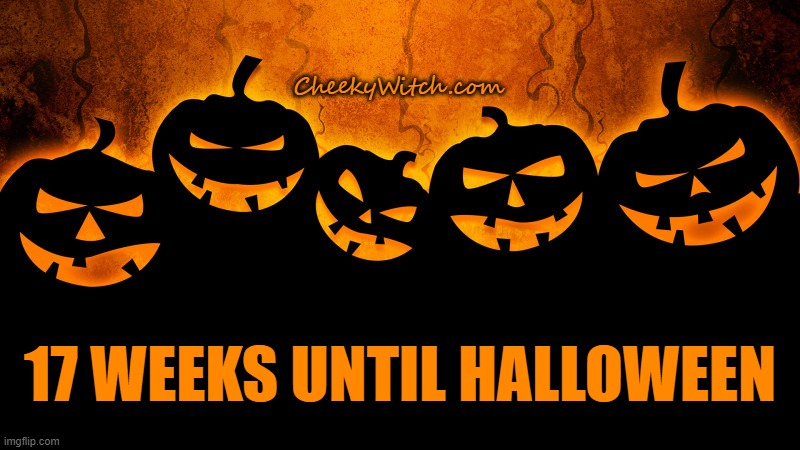 17 weeks until Halloween! | CheekyWitch.com; 17 WEEKS UNTIL HALLOWEEN | image tagged in halloween,countdown | made w/ Imgflip meme maker