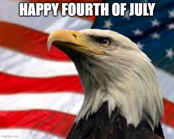Happy 4th | HAPPY FOURTH OF JULY | image tagged in murica patriotic eagle,4th of july | made w/ Imgflip meme maker
