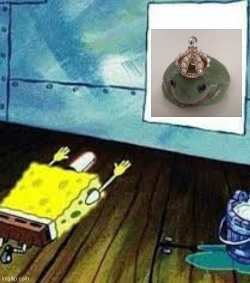 all hail queen froggo | image tagged in spongebob worship,frog,queen | made w/ Imgflip meme maker