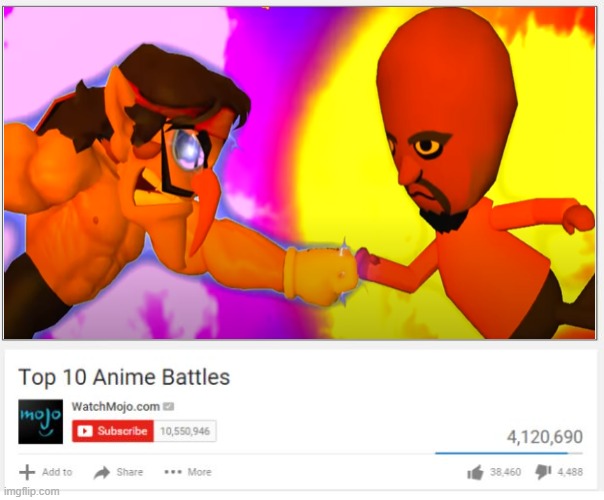 Top 10 Anime Battles | image tagged in waluigi,matt,smg4,epic battle,meme,memes | made w/ Imgflip meme maker