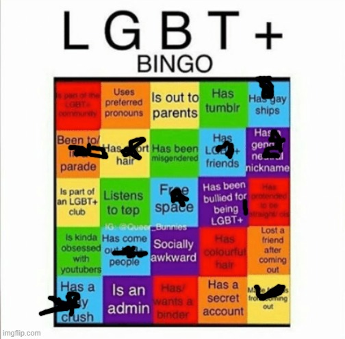 bingo | image tagged in lgbt bingo | made w/ Imgflip meme maker