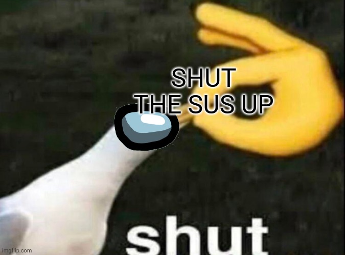 SHUT | SHUT THE SUS UP | image tagged in shut | made w/ Imgflip meme maker