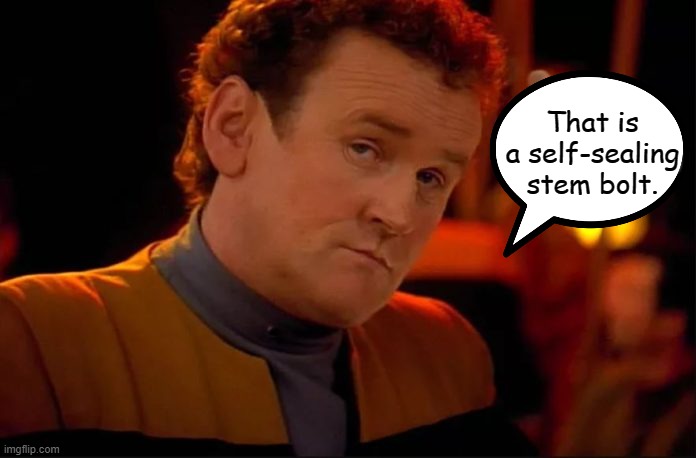 miles o brien | That is
a self-sealing
stem bolt. | image tagged in miles o brien | made w/ Imgflip meme maker