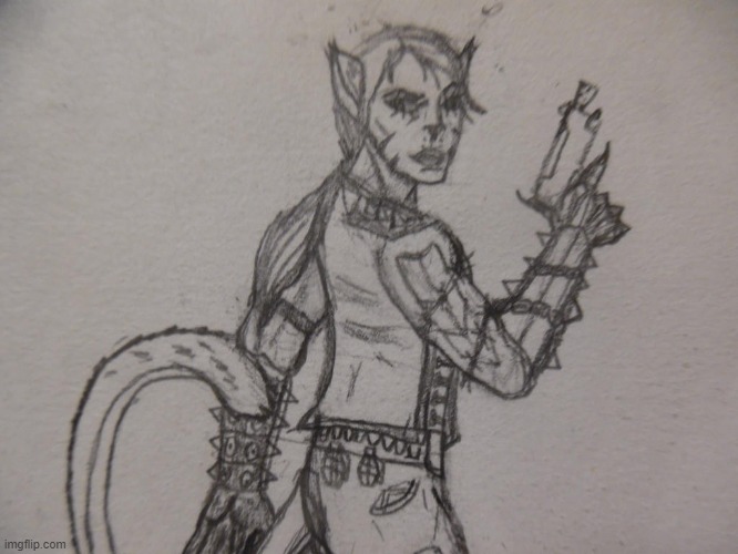 Warrior Age Kat, drawn in Murfreesboro (college)-close up. | image tagged in original character,anthro,furry,cougar,hybrid | made w/ Imgflip meme maker