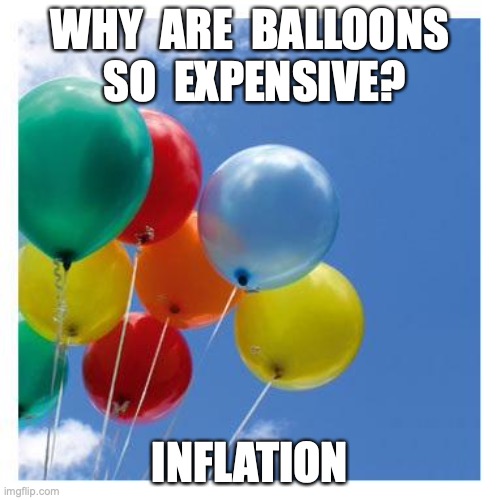 balloonsky | WHY  ARE  BALLOONS  SO  EXPENSIVE? INFLATION | image tagged in balloonsky,puns | made w/ Imgflip meme maker