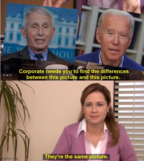They're The Same Picture | image tagged in memes,they're the same picture,fauci,biden,duh | made w/ Imgflip meme maker