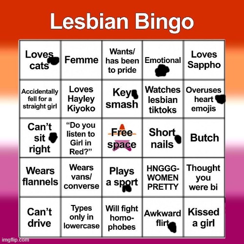 uwu | image tagged in lesbian bingo | made w/ Imgflip meme maker