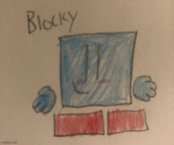 Blocky also got an upgrade along with my other Block-Topian OCs | made w/ Imgflip meme maker