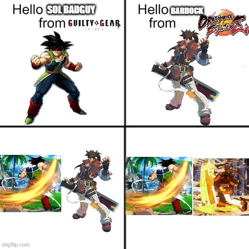 PAWNCH | SOL BADGUY; BARDOCK | image tagged in hello person from | made w/ Imgflip meme maker