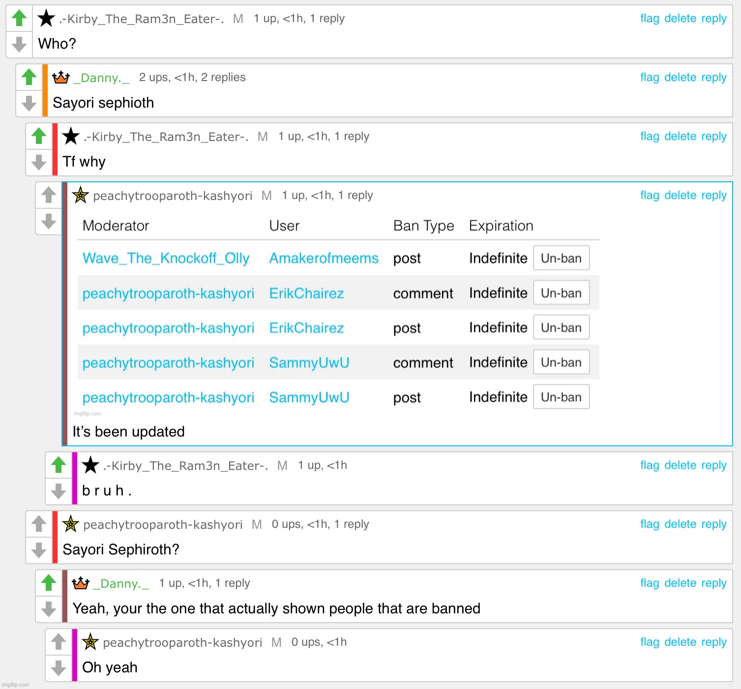 I leaked the banned users then this happened- | made w/ Imgflip meme maker