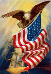Bald Eagle American flag Blank Meme Template