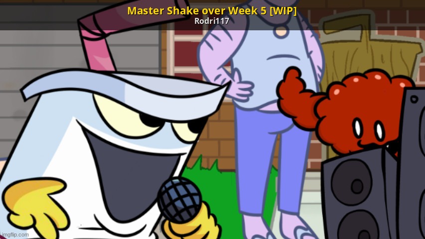 holy shit someone's really doing a Master shake mod but it's over week 5 | made w/ Imgflip meme maker