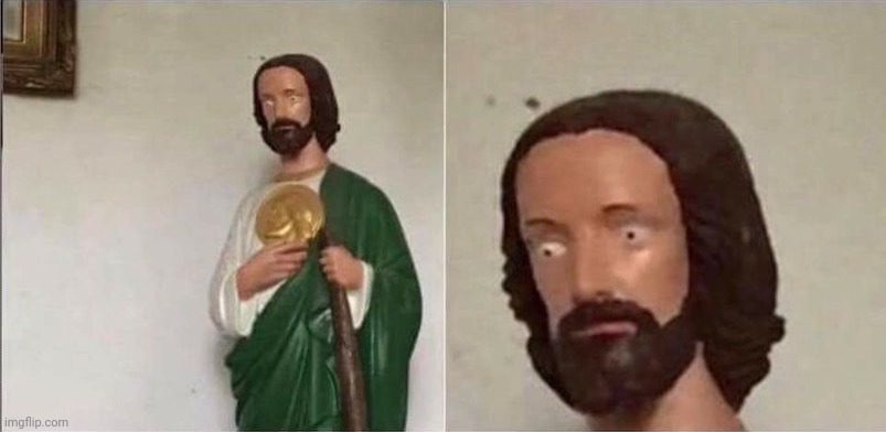 Surprised Jesus | image tagged in surprised jesus | made w/ Imgflip meme maker