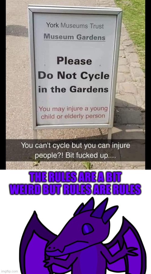 That’s wacky (repost) | THE RULES ARE A BIT WEIRD BUT RULES ARE RULES | made w/ Imgflip meme maker