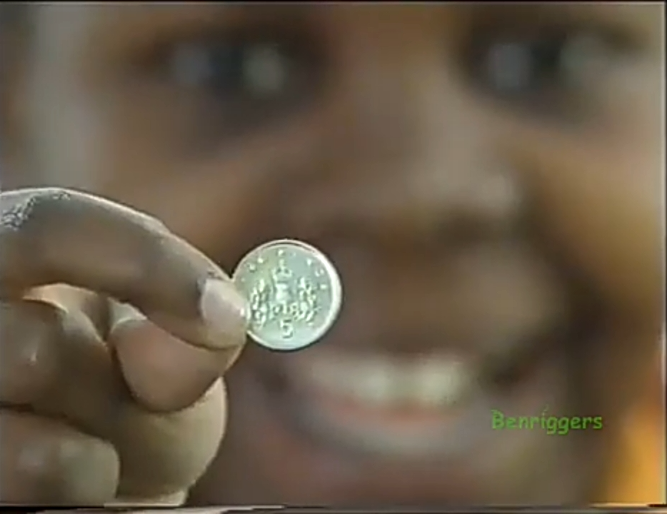 That creepy face behind the coin Blank Meme Template