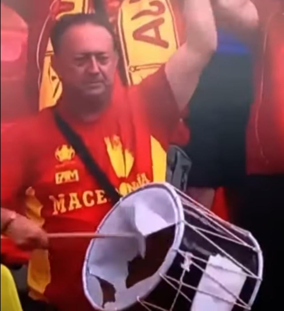 Macedonia Fan With A Broken Drum Blank Meme Template