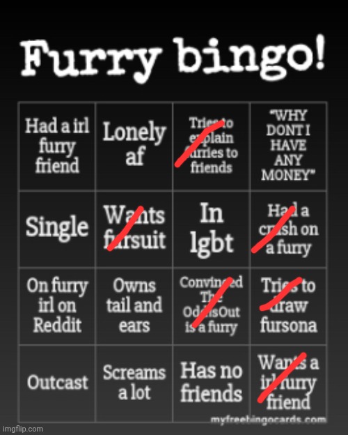 Here it is.. again lmao | image tagged in furry bingo,memes | made w/ Imgflip meme maker