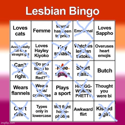 I always have horrible luck with bingo | image tagged in lesbian bingo | made w/ Imgflip meme maker