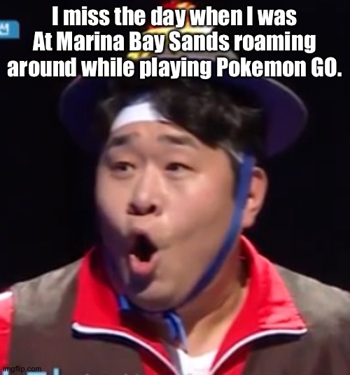 Call me Shiyu now | I miss the day when I was At Marina Bay Sands roaming around while playing Pokemon GO. | image tagged in pogging seyoon higher quality | made w/ Imgflip meme maker