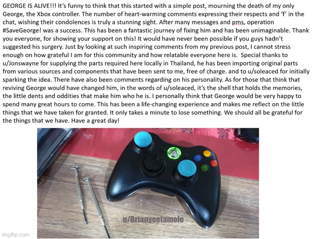 HES ALIVE | image tagged in xbox | made w/ Imgflip meme maker