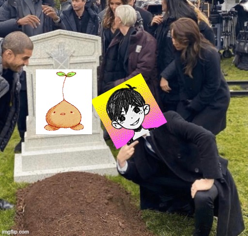 Omori when sprout mole | image tagged in grant gustin over grave,omori | made w/ Imgflip meme maker