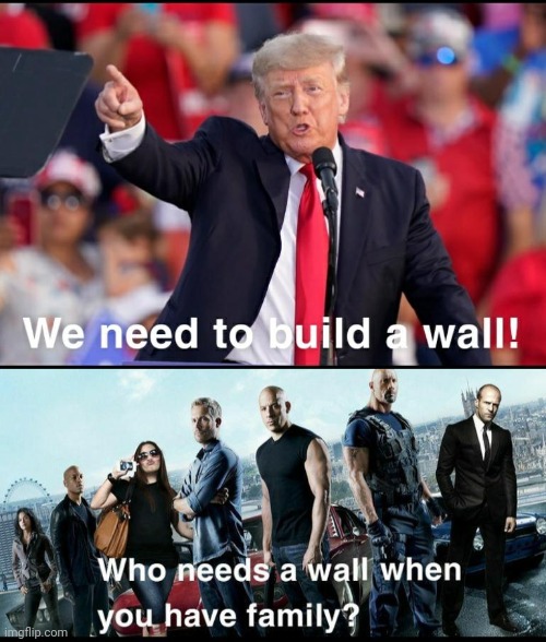 Because, You Know... Family | image tagged in fast and furious,memes,donald trump,trump wall,family | made w/ Imgflip meme maker