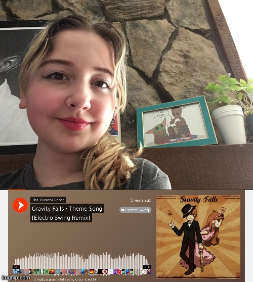 Day one of doing my makeup to songs: Gravity Falls electro swing remix | made w/ Imgflip meme maker