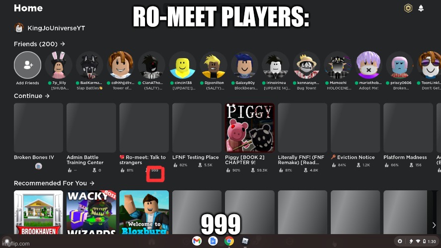 999. | RO-MEET PLAYERS:; 999 | image tagged in 999,funny,roblox meme | made w/ Imgflip meme maker