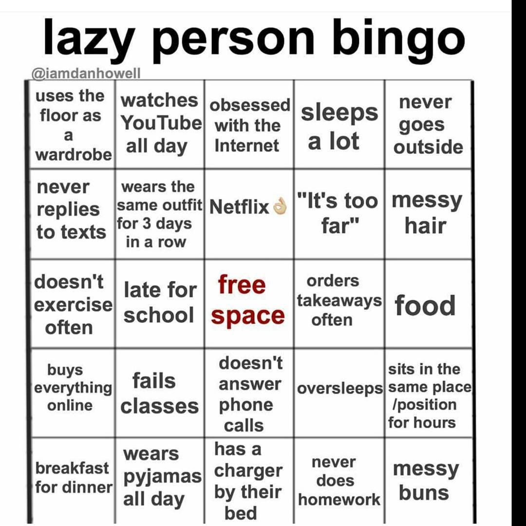 High Quality lazy bingo Blank Meme Template