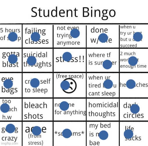 student bingo | image tagged in student bingo | made w/ Imgflip meme maker