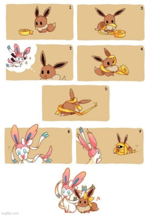 image tagged in cute,eevee,sylveon | made w/ Imgflip meme maker